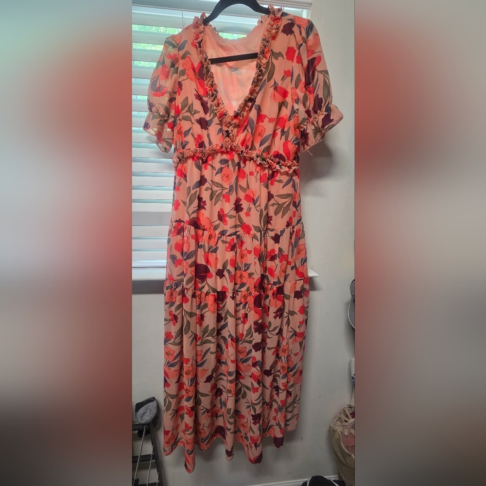 Flower print maxi dress